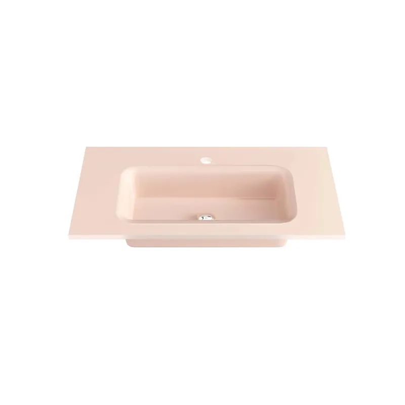Weekendaanbieding Mobile bagno lavabo piatto vetro L102xH18xP47 cm rosa