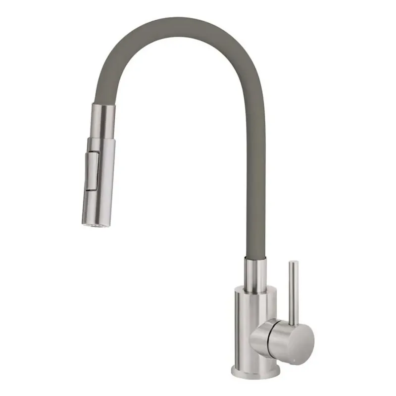 Alleen Vandaag Rubinetto da cucina con bocca elastica 2 getti Idrostile antracite