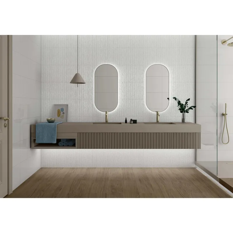 Beste Prijs Rivestimento in ceramica bianca Blanche Drop 30x90 cm 1,35 m²