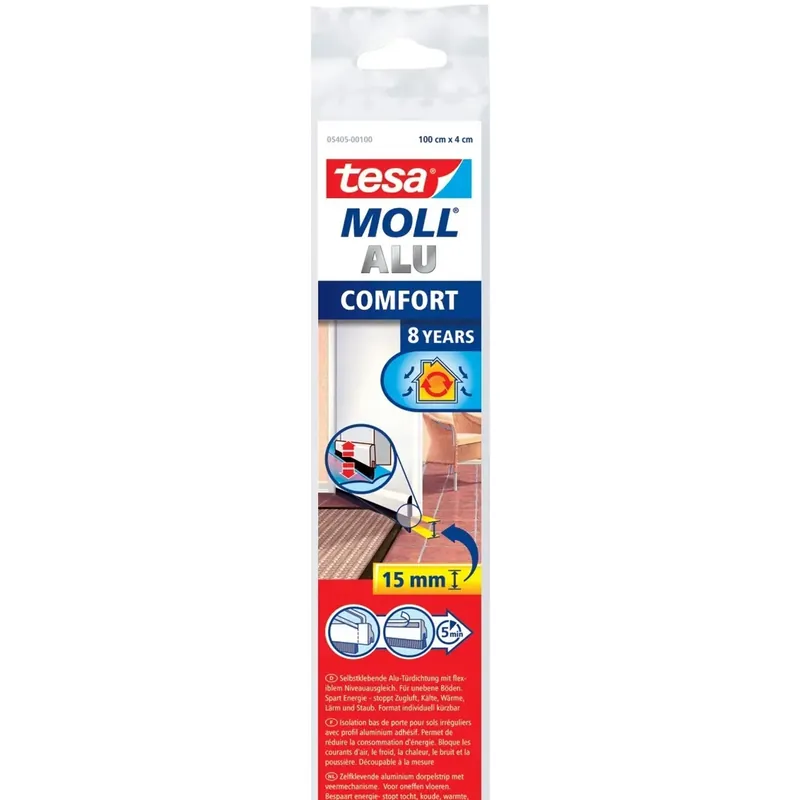Tesa asta sottoporta Tesamoll Comfort per pavimenti non uniformi bianca Uitverkoop
