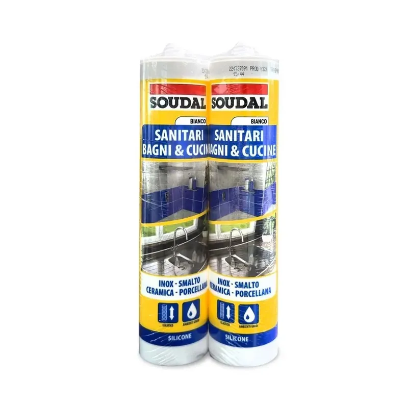 Beperkte Voorraad Silicone Bipack per sanitari bianco 2 pz