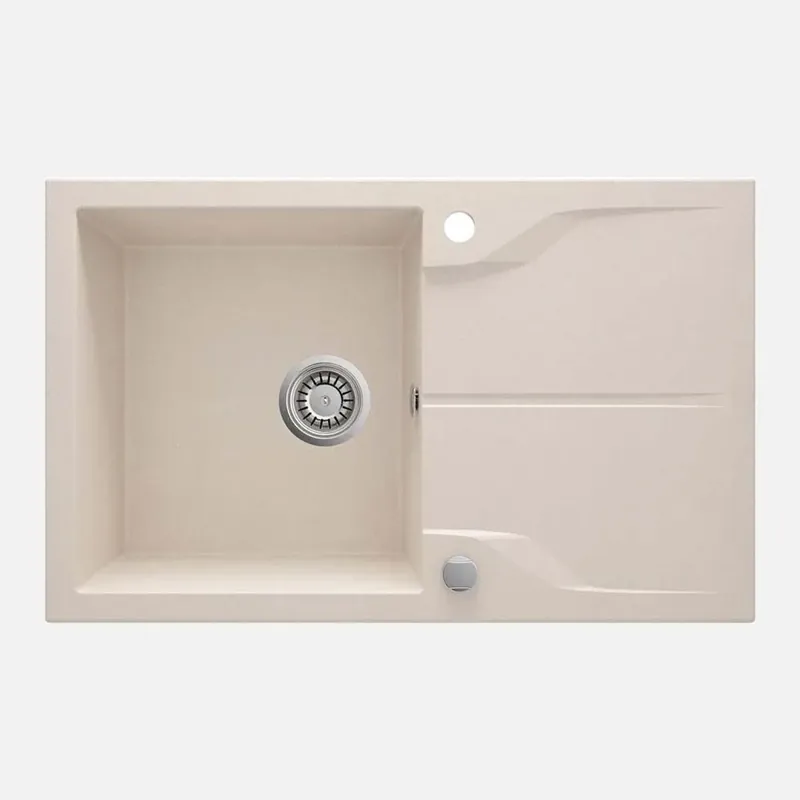 Beste Prijs Lavello 1 vasca gocciolatoio Idrostile Florida sifone 490x194 mm beige