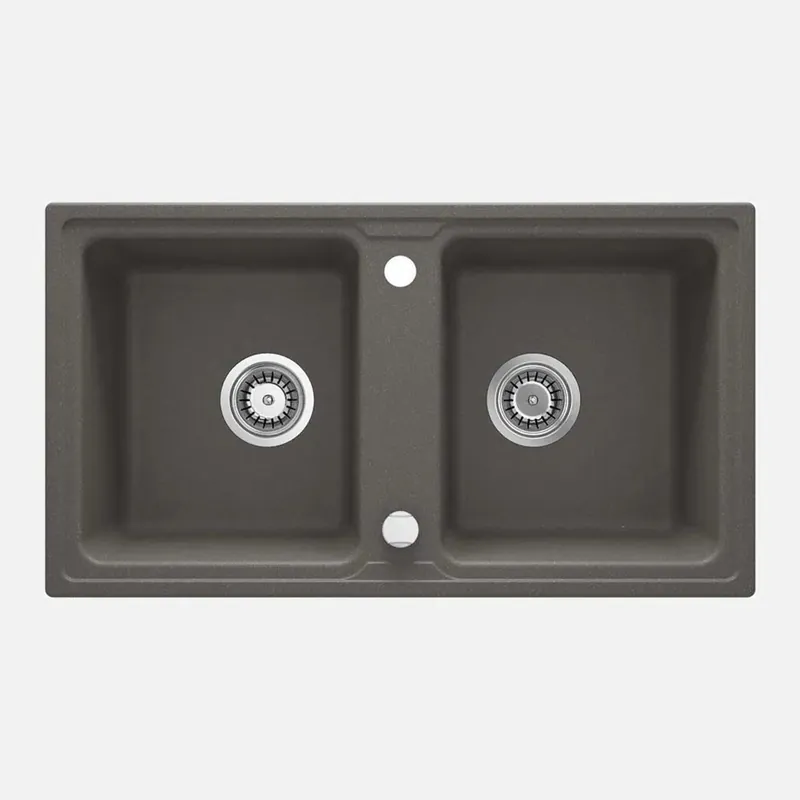 Seizoensaanbieding Lavello 2 vasche Idrostile Martí 435x180 mm Antracite metallizzato
