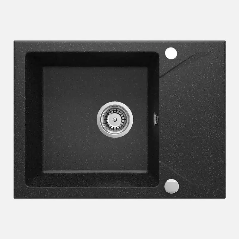 Betrouwbaar Lavello 1 vasca con gocciolatoio quadrato Idrostile Banes 440x193 mm Grafite