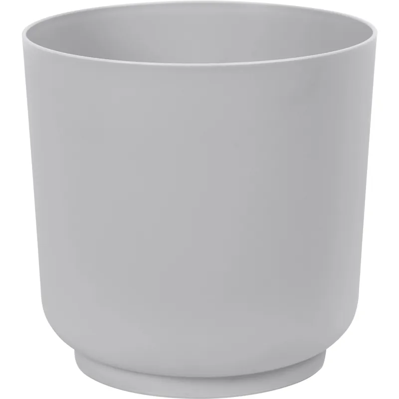 Veilige Betaling Vaso da interno in plastica Satina Ø 13x12,5 cm grigio chiaro