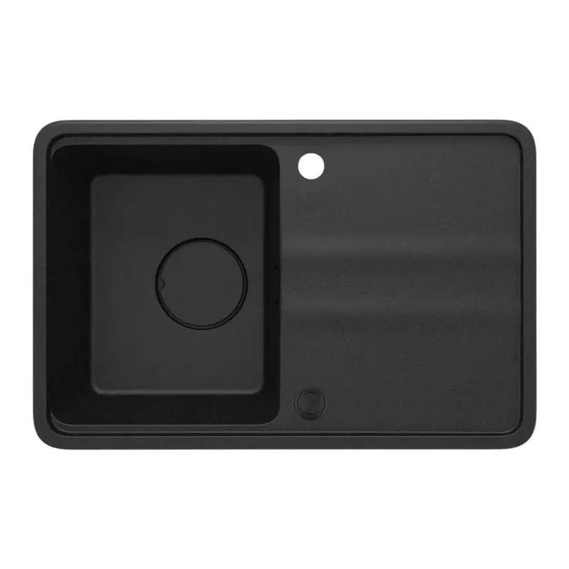 Koopje Lavello 1 vasca con gocciolatoio Idrostile Varadero 440x230 mm nero Grafite Met