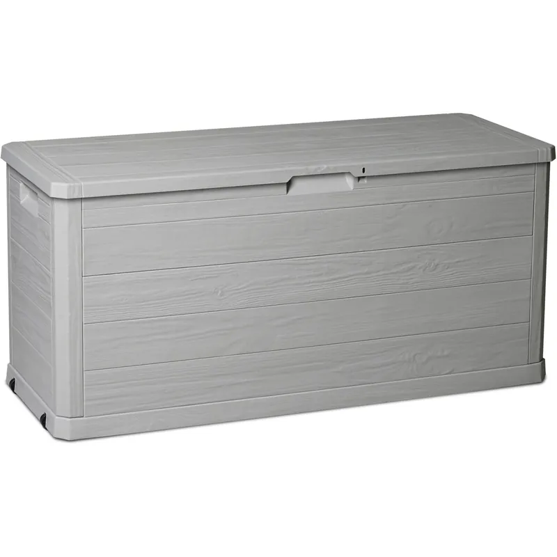 Baule da esterno Mulibox Woody`s in polipropilene 56x117x45 cm grigio Superprijs