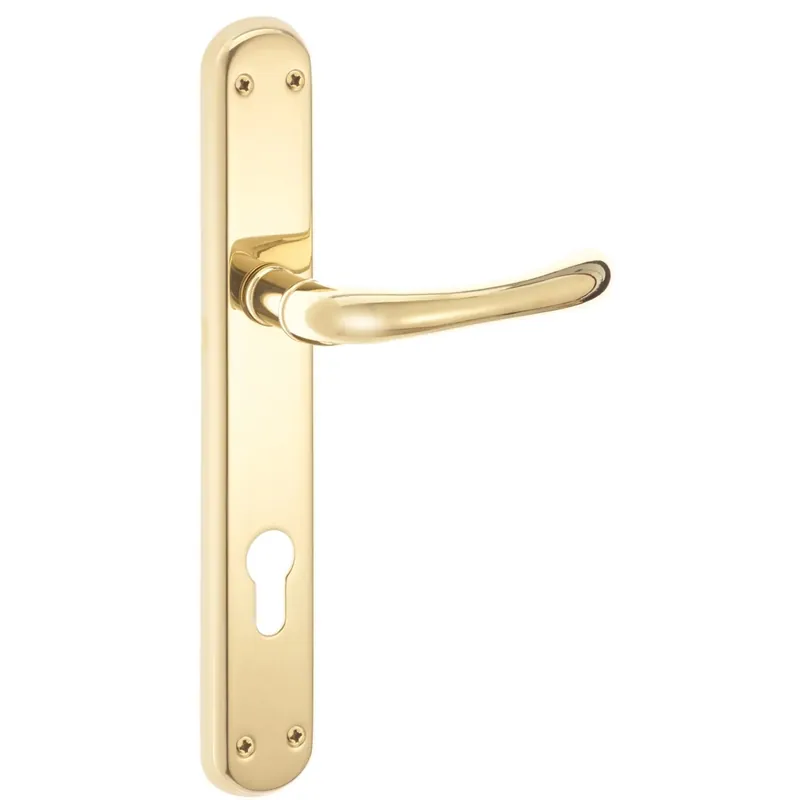 Aanbieding Maniglia modello sette con placca Yale ottone lucido