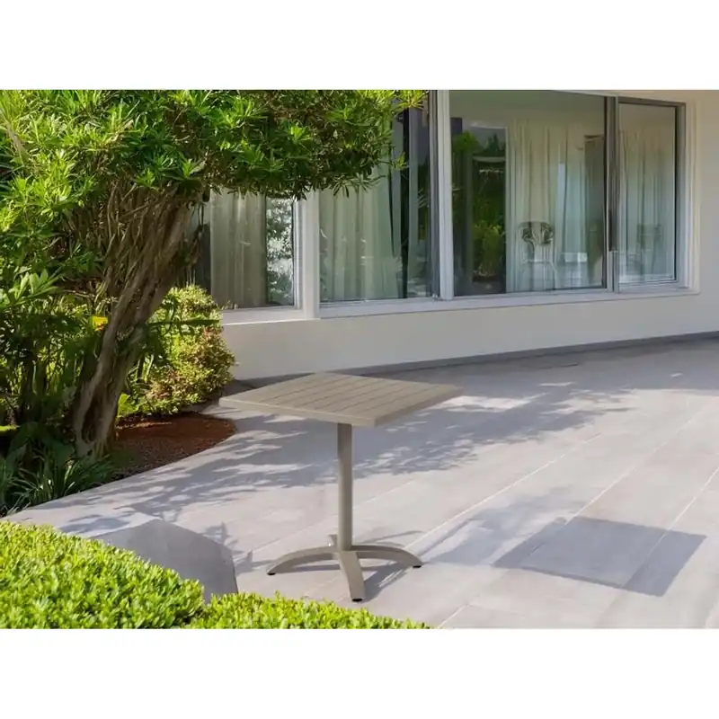 Aanbieding Tavolo da giardino Contract in alluminio tortora 70x70xH75 cm