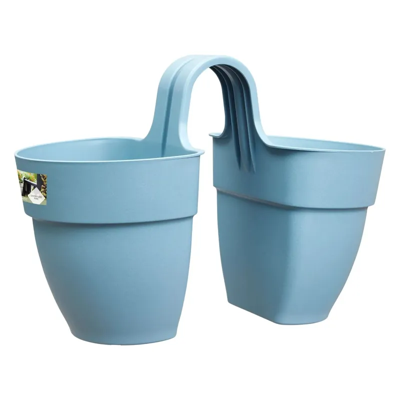 Weekendaanbieding Balconiera Vibia Flower Twin blu in plastica Ø 38 cm