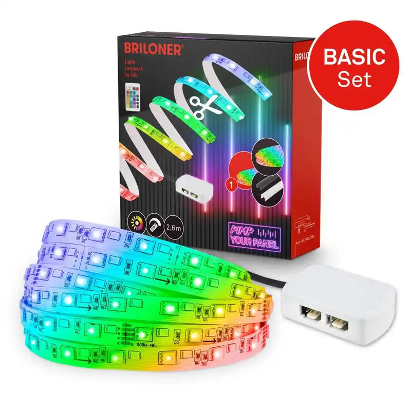 Beste Prijs Striscia 147 LED Pimp your Panel 650 lm bianco caldo RGB 2,6 m x 1 cm bianco