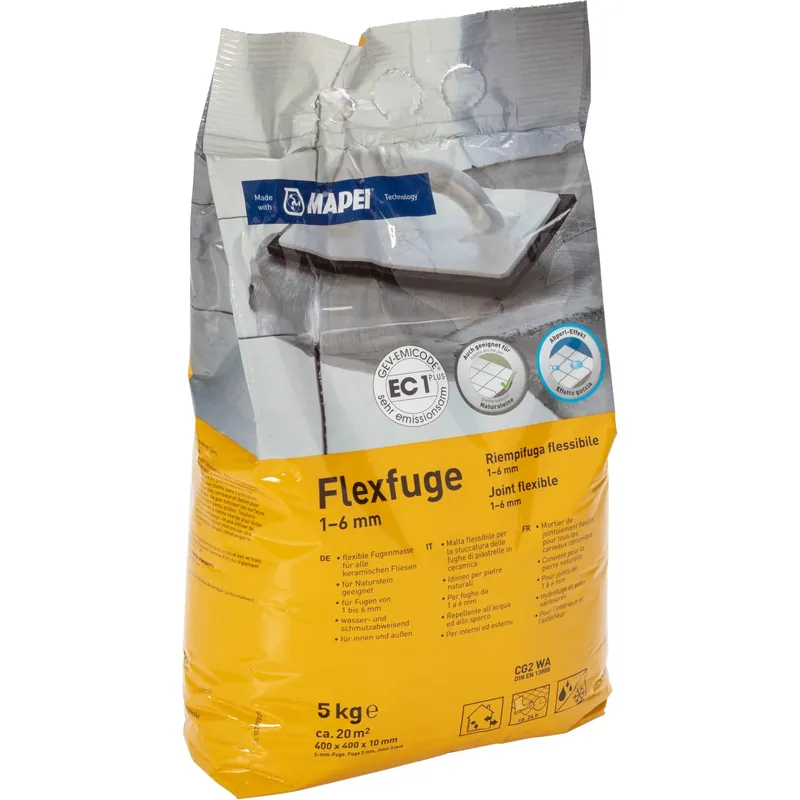 Stucco per fughe piastrelle 1-6 mm grigio 5 kg Nieuw