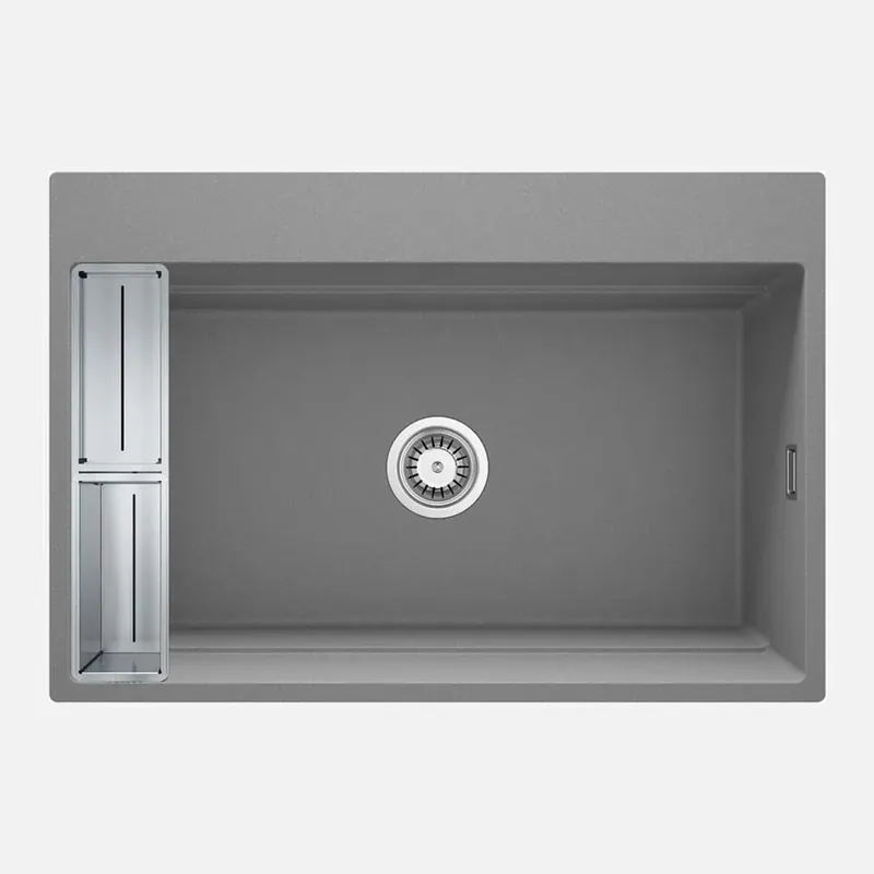 Shop Nu Lavello 1 vasca magnetico rettangolare Idrostile Guayos 520x220 mm grigio Met