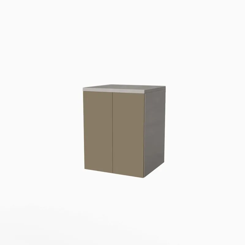 Aanbieding Modulo lavanderia con ante H91xL71xP65 cm Grigio Bianco lucido