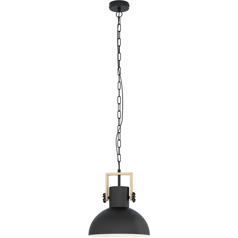 Weekendaanbieding Lampadario a sospensione Lubenham E27x28 W nera in metallo e legno 30 x H 110 cm