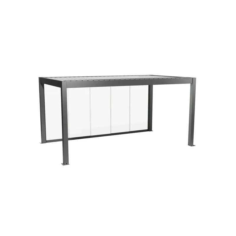 Weekendaanbieding Parete scorrevole per pergola in vetro Biohort vetro trasp 5 m grigio quarzo met