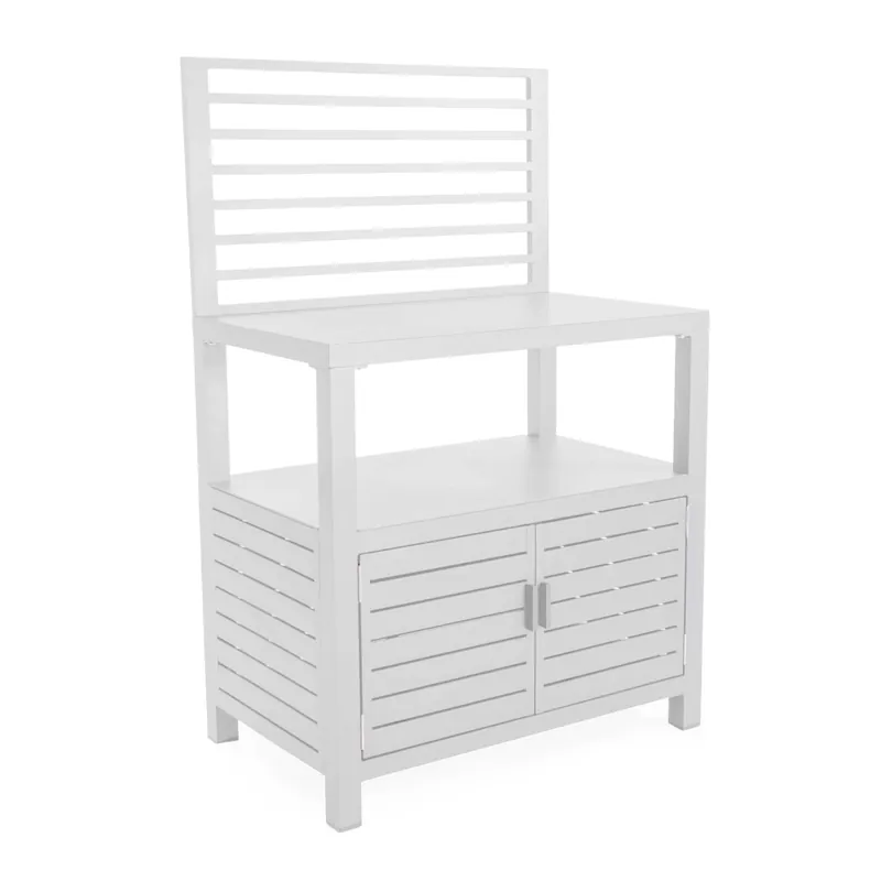 Armadio da esterno basso in alluminio bianco 90x56x141 cm Betrouwbaar
