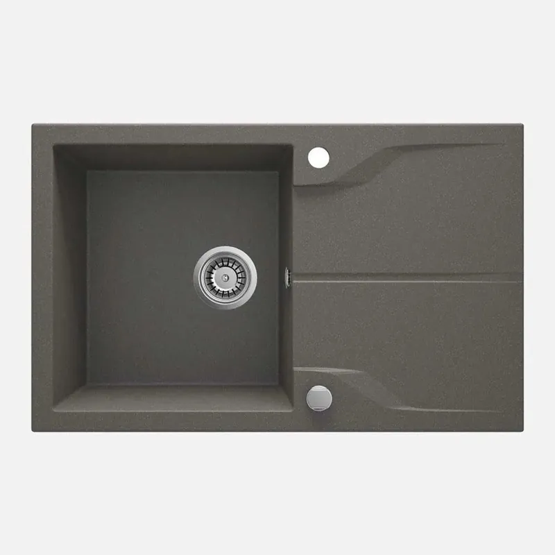 Seizoensaanbieding Lavello granito 1 vasca gocciolatoio Idrostile sifone 490x194 mm grigio