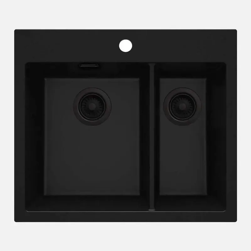 Fabrieksprijs Lavello 1.5 vasche Idrostile Güines 520x203 mm Nero