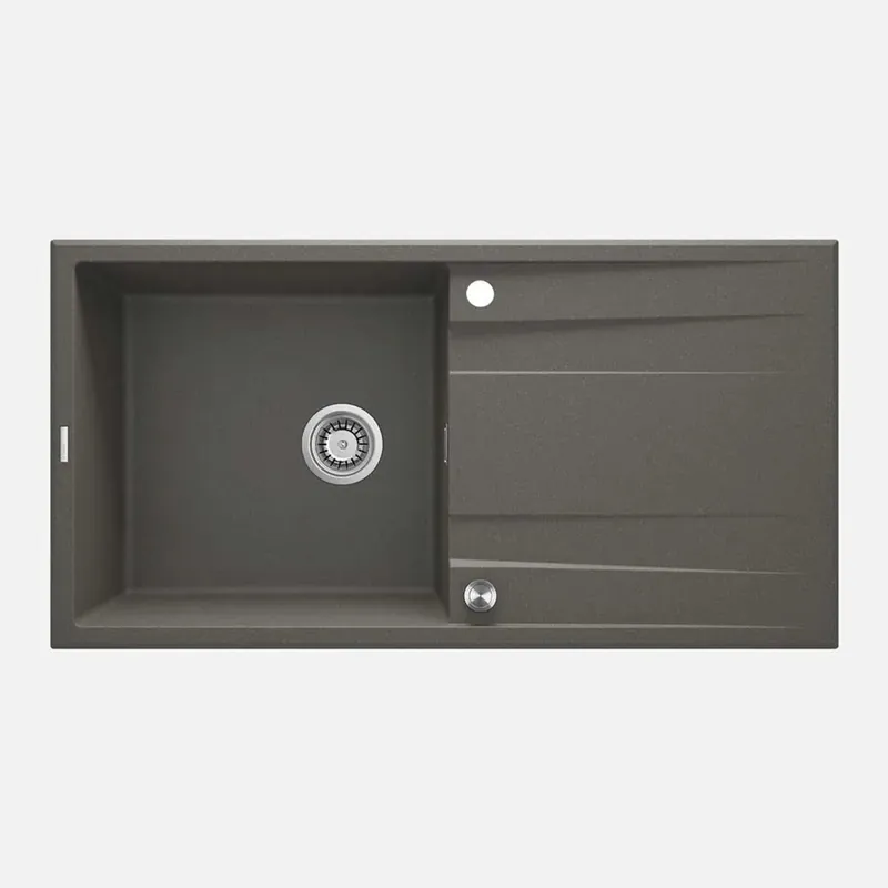 Alleen Vandaag Lavello 1 vasca con gocciolatoio Idrostile Güines 520x203 mm Antracite Met