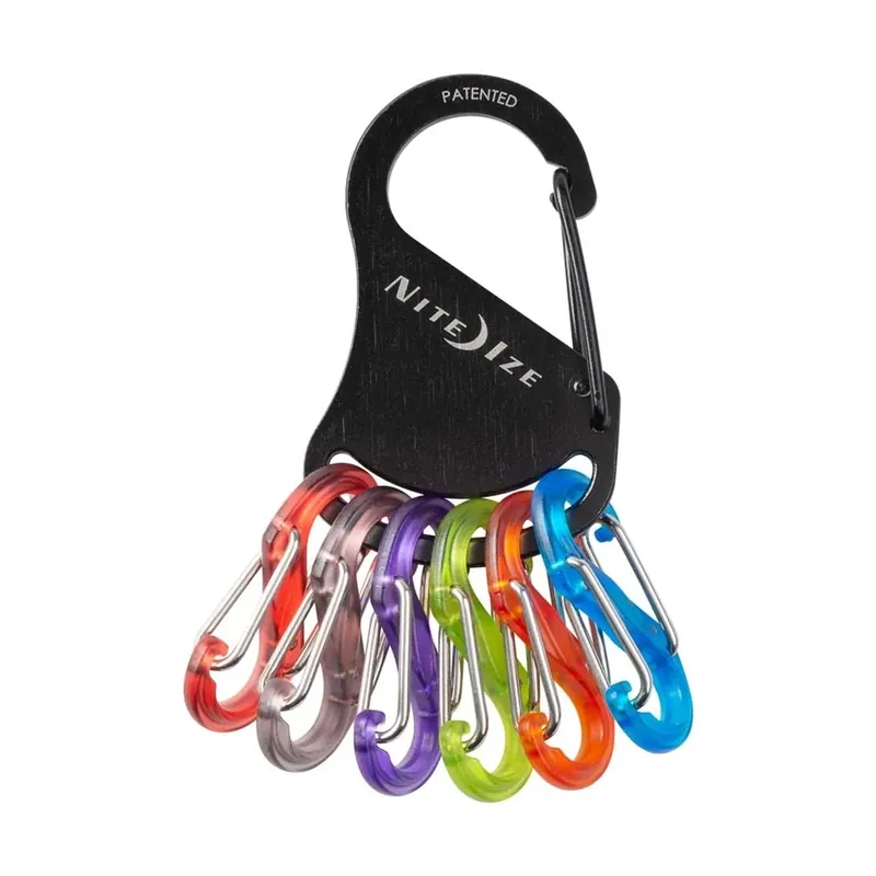 1 moschettone in acciaio inox collegato a sei microlock in plastica Beste Prijs