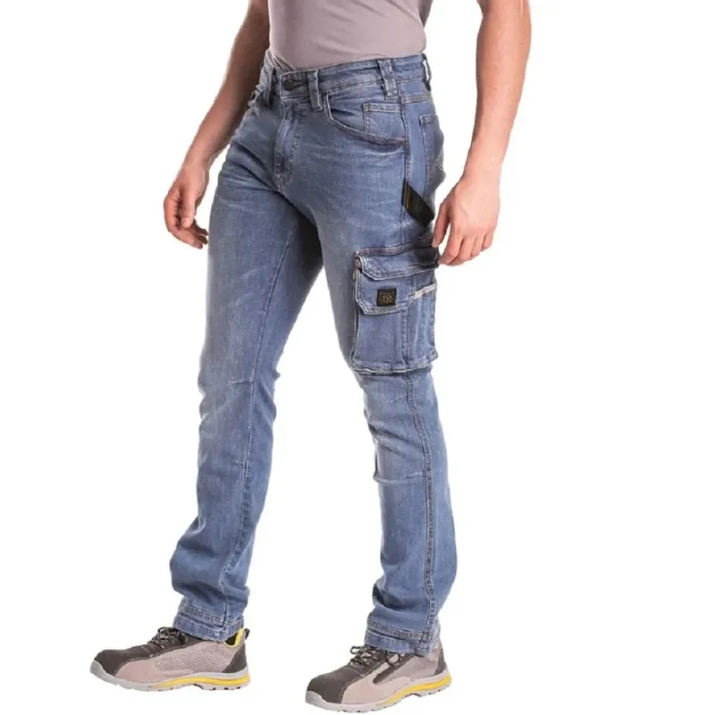 Weekendaanbieding Jeans da lavoro RICA LEWIS Job1 tasconato Denim blu chiaro tg. 46