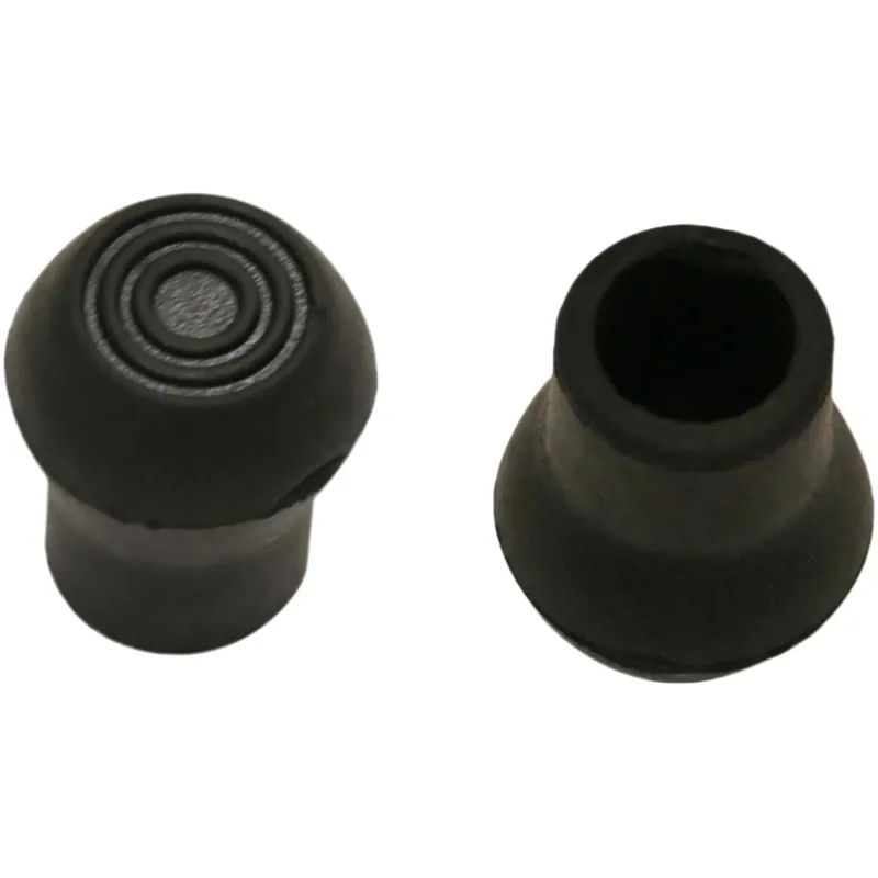 2 puntali per bastoni a pera in gomma 18 mm nero Flitsaanbieding