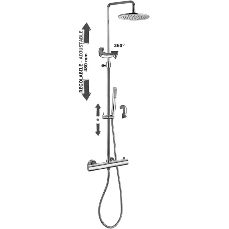 COLONNA DOCCIA MINI BIRILLO C/MISCELATORE TERMOSTATICO Bestseller