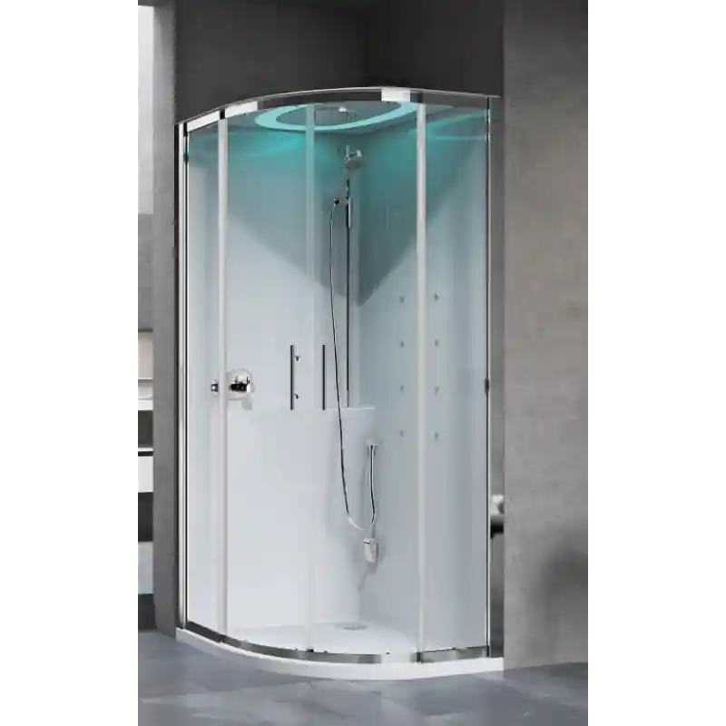 Lage Prijs EON R90 CABINA MULTIFUNZIONE SEMICIRCOLARE 2 ANTE SCORREVOLI 90X90