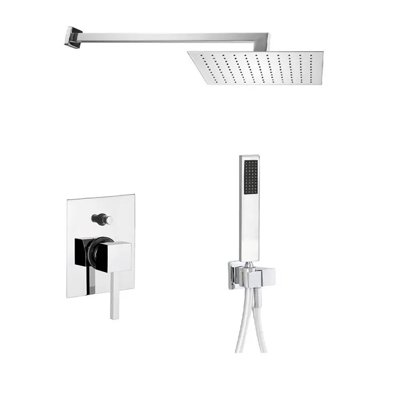 KIT SHOWER TIME SQUARE SOFFIONE DA 30CM + DOCCETTA + MISCELATORE A 2 VIE Op = Op