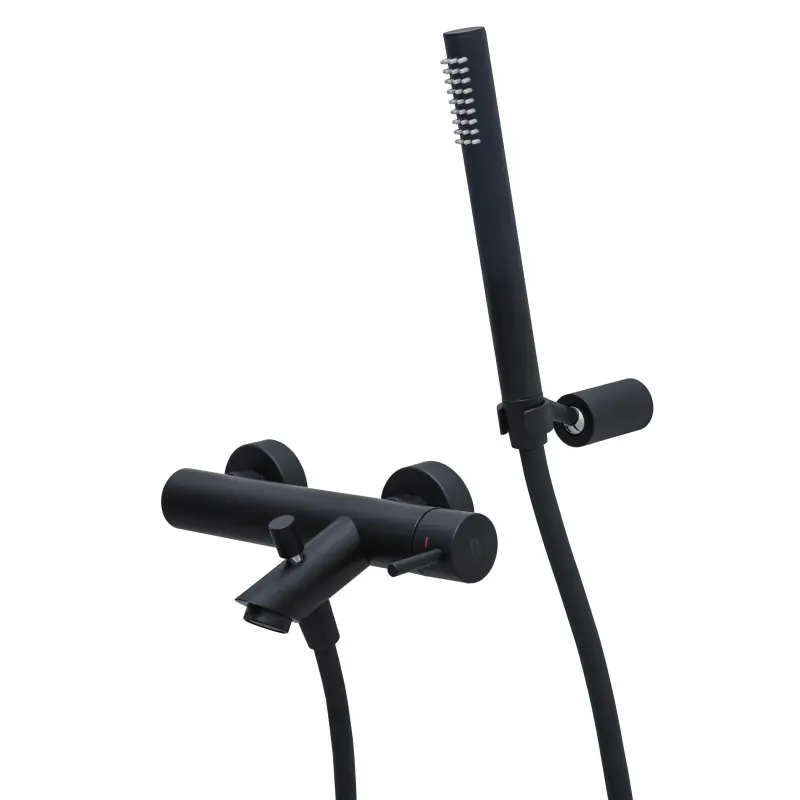 Finale Uitverkoop LIGHT MISCELATORE VASCA ESTERNO C/SET DOCCIA NERO OPACO