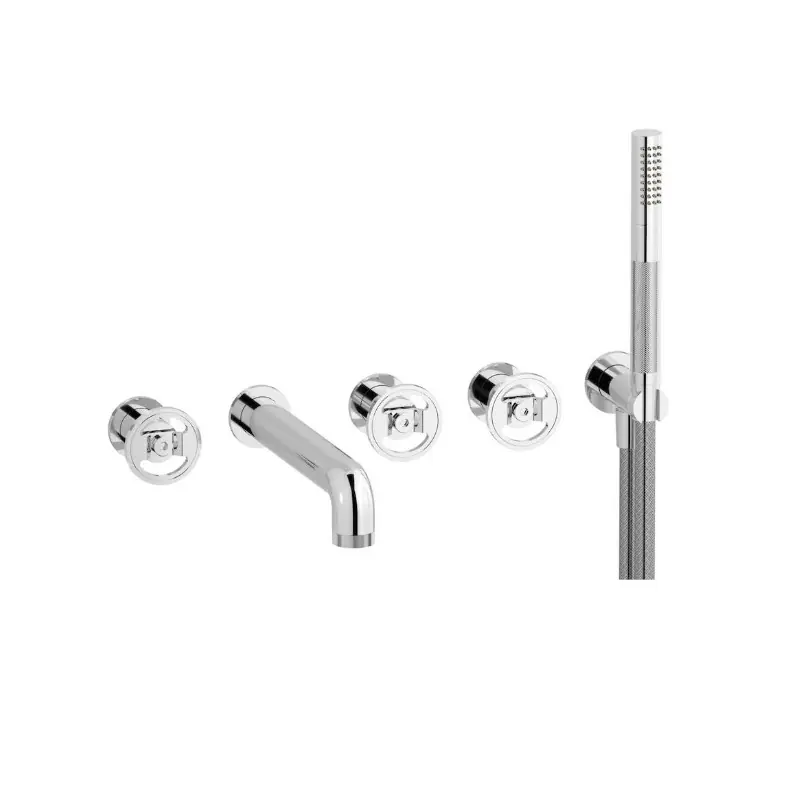 BOLD ROUND MISCELATORE VASCA A PARETE CINQUE FORI CON DEVIATORE E KIT DOCCIA Lage Prijs