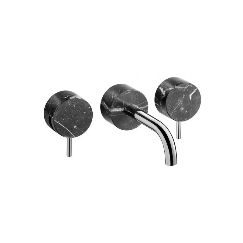 MARMO MISCELATORE LAVABO A MURO CON SCARICO CLIK CLAK CM 17,2 NERO Seizoensaanbieding