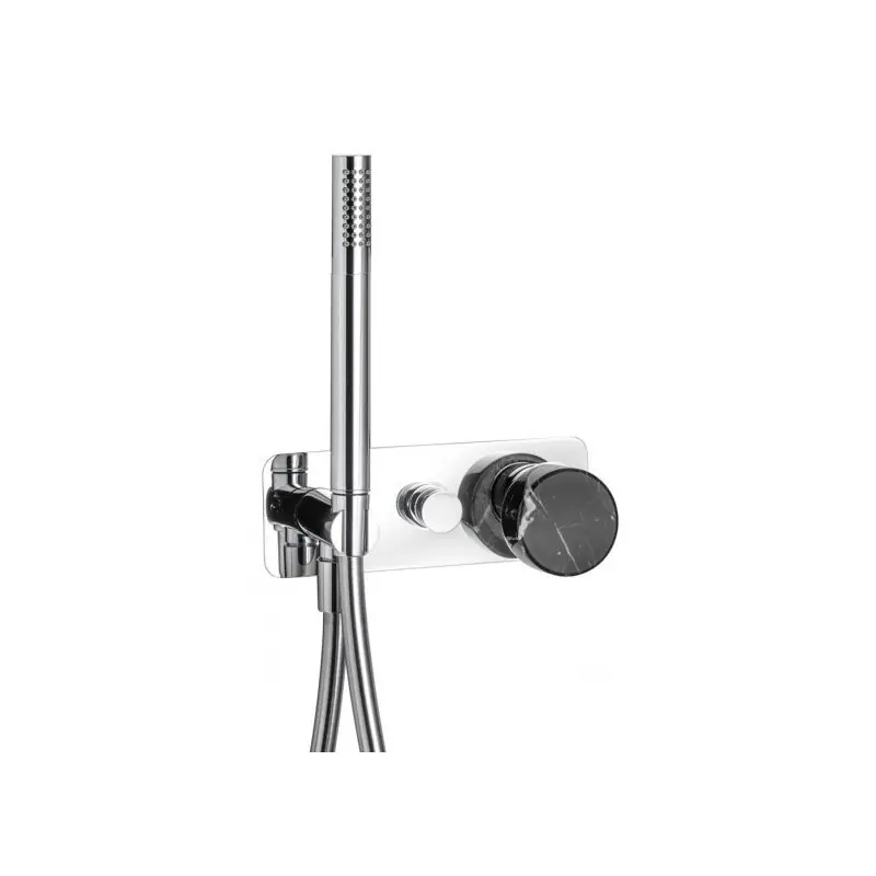 Hoge Kwaliteit MARMO MISCELATORE DOCCIA AD INCASSO CON KIT DOCCIA A 2 VIE NERO