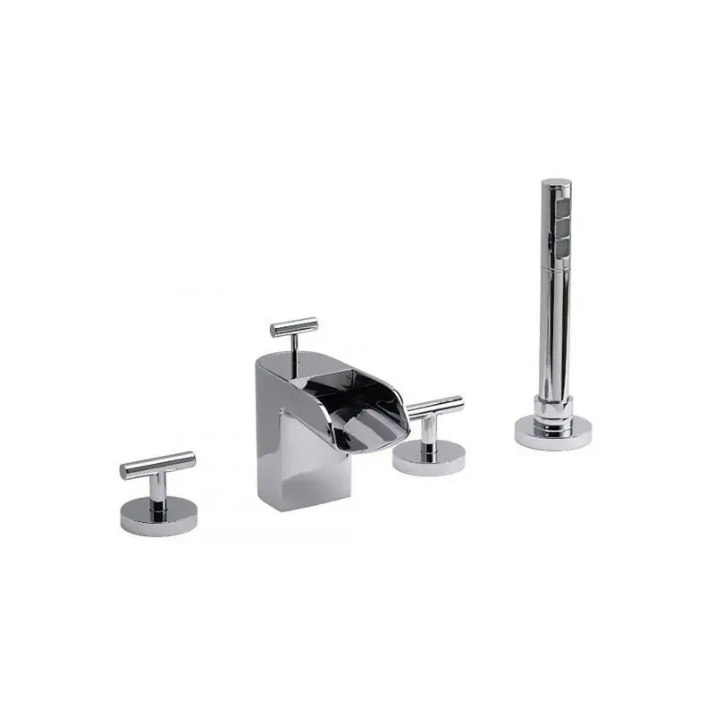 Premium LOVEME MISCELATORE BORDO VASCA A QUATTRO FORICON DEVIATORE E KIT DOCCIA