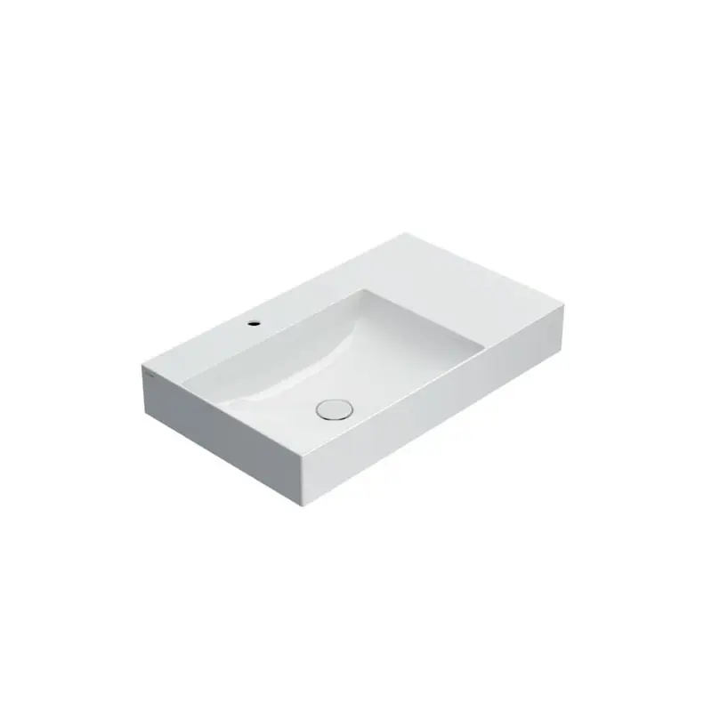Nu Kopen T-EDGE LAVABO 80X47 VASCA DECENTRATA SOSPESO/APPOGGIO
