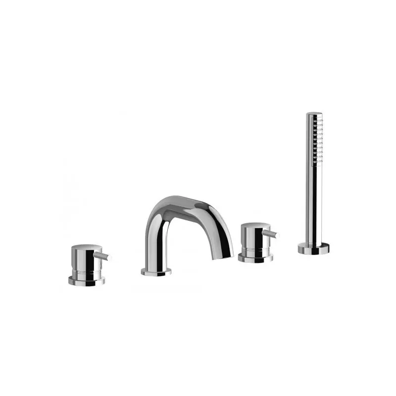 MILANO TORINO MISCELATORE BORDO VASCA 4 FORI CON DEVIATORE E KIT DOCCIA Express Levering