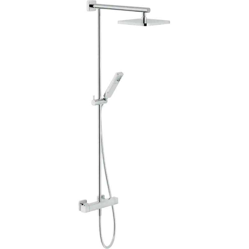 Superprijs LOOP COLONNA DOCCIA CON MISCELATORE TERMOSTATICO ESTERNO E SOFFIONE A SNODO 200X200MM