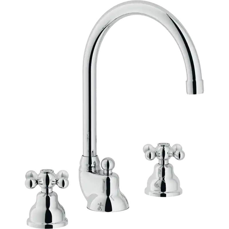 GRAZIA LAVABO BATTERIA A 3 FORI CON BOCCA GIREVOLE Beperkte Voorraad