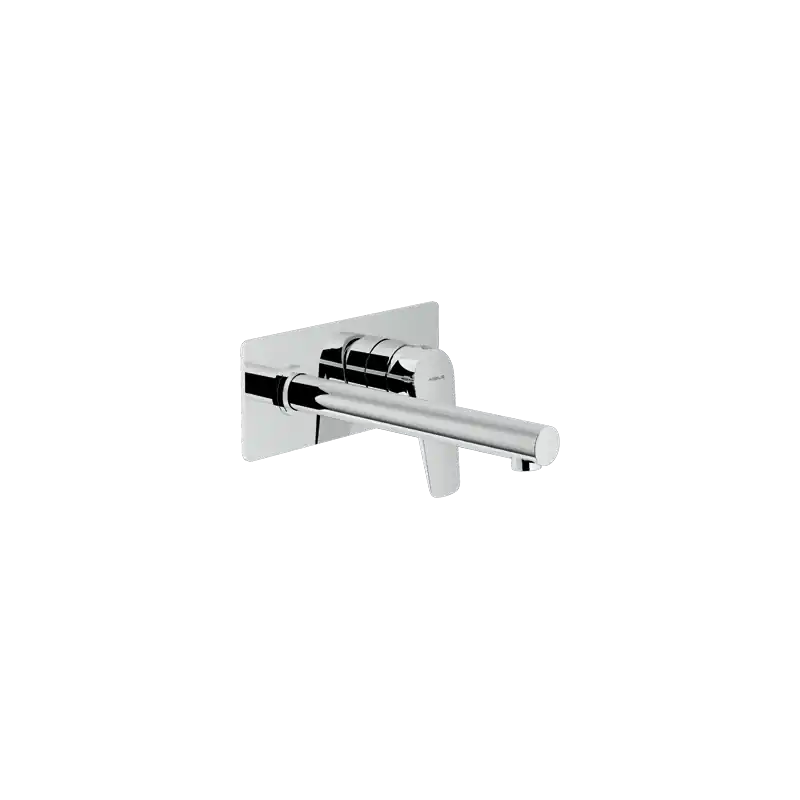SKY LAVABO MISCELATORE A PARETE A BOCCA LUNGA CON PLACCHETTA SENZA SCARICO Dagaanbieding
