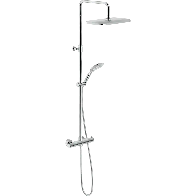 THICE COLONNA DOCCIA CON MISCELATORE TERMOSTATICO ESTERNO CON CORPO FREDDO E RAMPA TELESCOPICA Op = Op