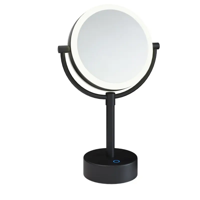 ESSENTIALS SPECCHIO INGRANDITORE D‘APPOGGIO CON LUCE LED REGOLABILE NERO SATINATO Nieuw