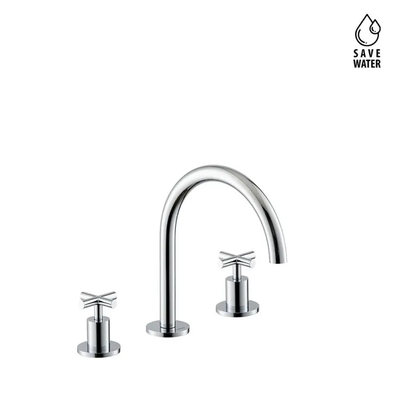 BLINK GRUPPO LAVABO 3 FORI S/SCARICO BOCCA BASSA Flitsaanbieding