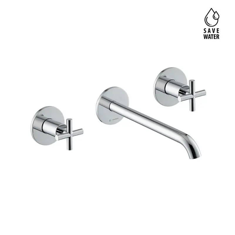 BLINK GRUPPO LAVABO 3 FORI A PARETE S/SCARICO BOCCA LUNGA Direct Verzonden