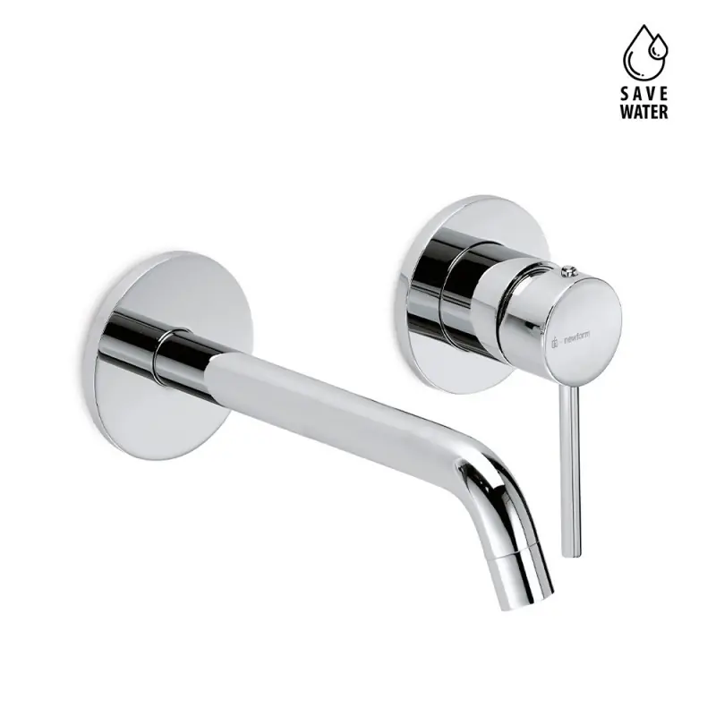 XT GRUPPO MISCELATORE LAVABO A PARETE BOCCA LUNGA Beperkte Voorraad