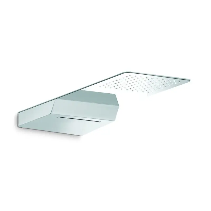 Speciale Aanbieding NEWFORM SOFFIONE DOCCIA QUADRO A PARETE IN ACCIAIO CON GETTO A PIOGGIA E CASCATA