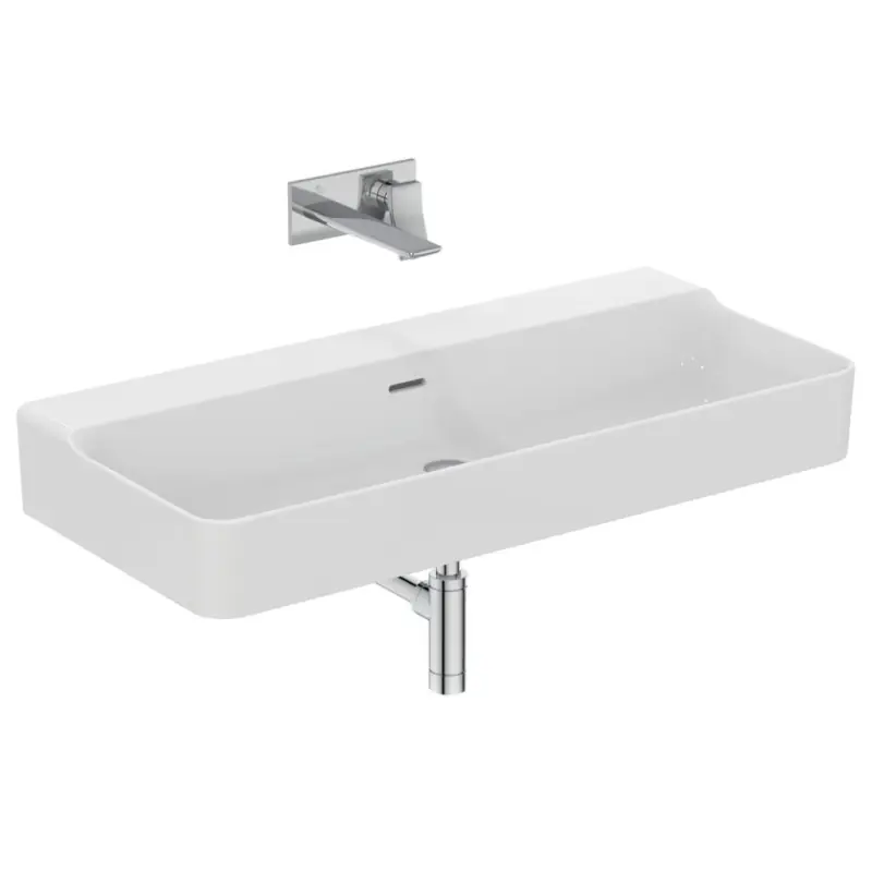 CONCA LAVABO DA APPOGGIO RETTANGOLARE 1000X450 MM C/TROPPOPIENO SENZA FORO Koop Online