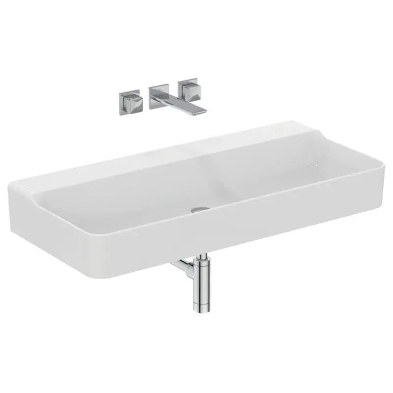 Actieprijs CONCA LAVABO DA APPOGGIO RETTANGOLARE 1000X450 MM S/TROPPOPIENO E S/FORI