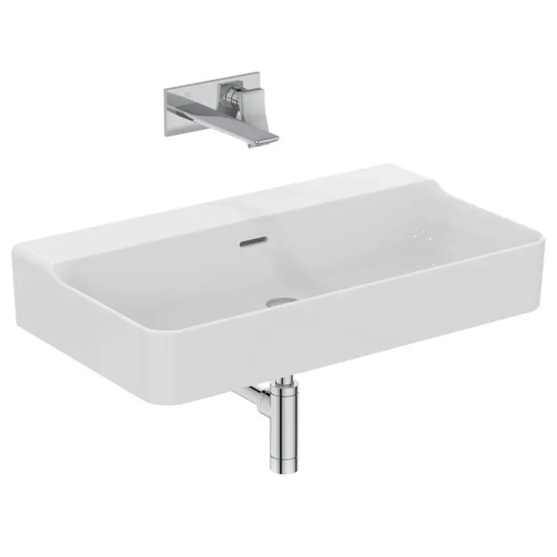 CONCA LAVABO RETTANGOLARE 800X450 MM C/TROPPOPIENO E SENZA FORO Laatste Versie