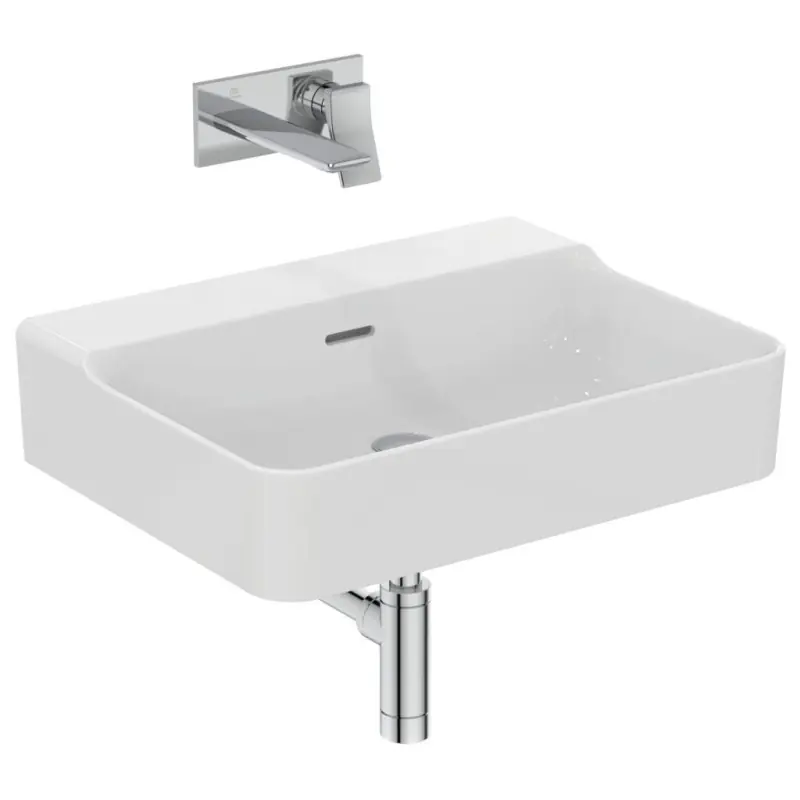 Nu Kopen CONCA LAVABO RETTANGOLARE 600X450 MM C/TROPPOPIENO E SENZA FORI